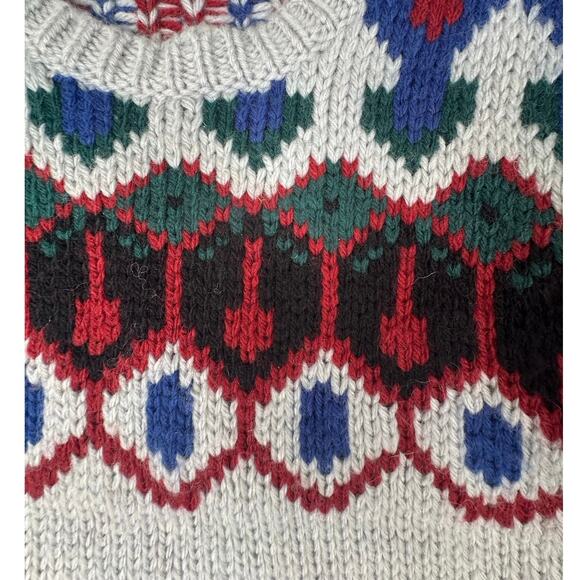 Lucky Brand XL Fair Isle Knit Cream Fisherman Cabincore - Picture 4 of 6